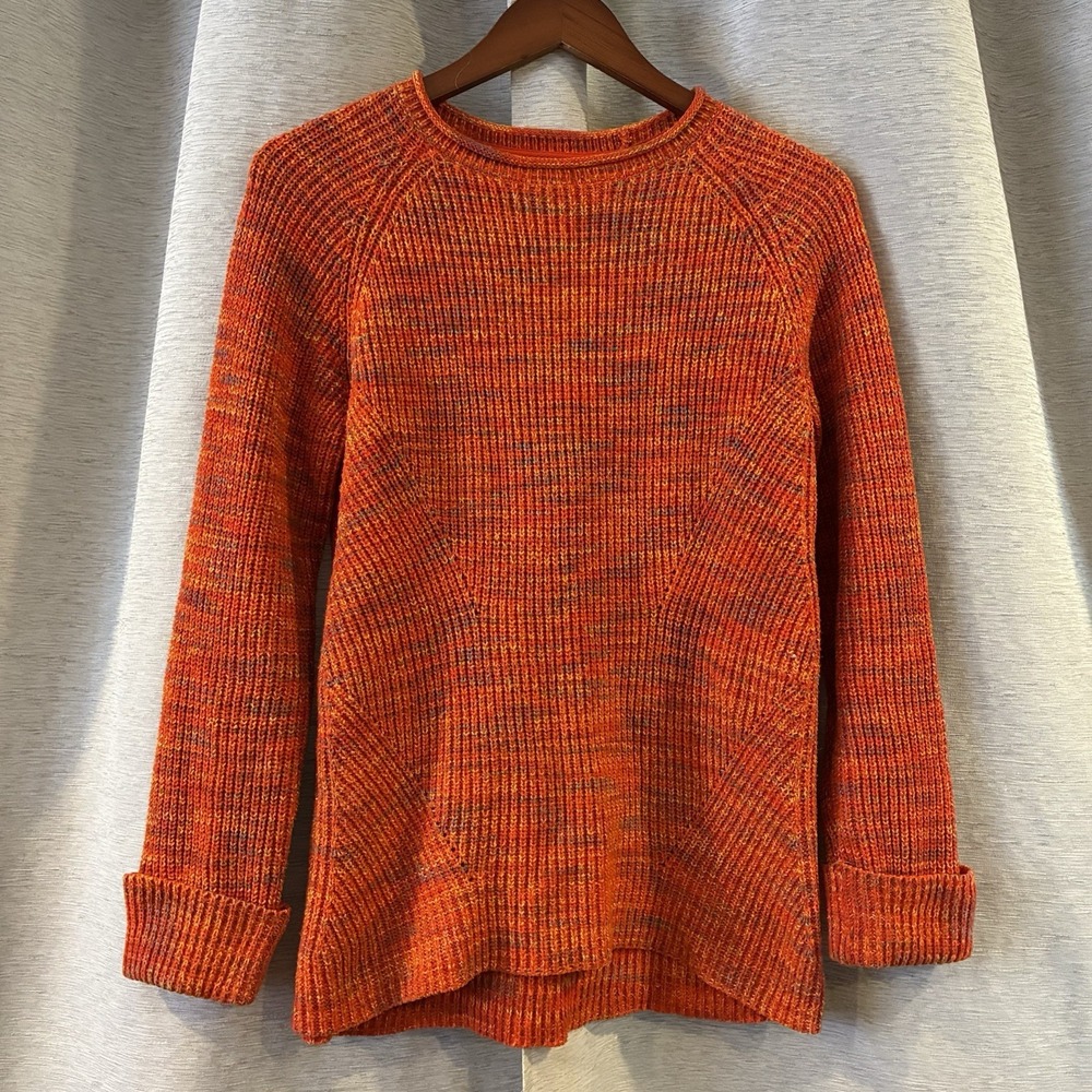 Style & Co Space-Dyed Tunic Sweater Hi Lo Hem ORANGE Size Large